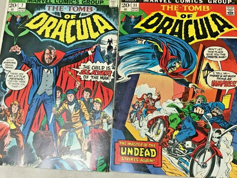 TOMB OF DRACULA#2-12 VG-FN LOT 1972 (6 BOOKS) MARVEL BRONZE AGE COMICS