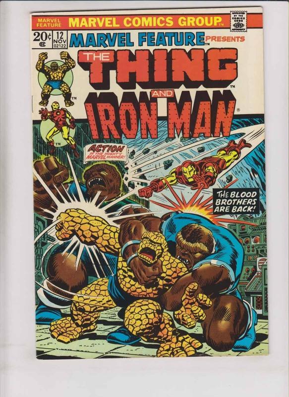 Marvel Feature #12 VF- iron man & the thing - early thanos by jim starlin 1973 