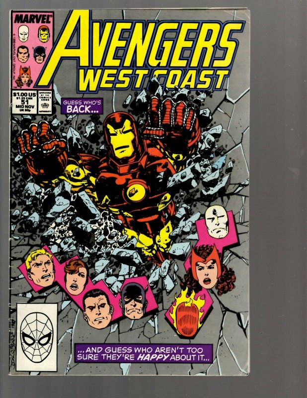 12 Marvel Comics Avengers West Coast #49 51 52 55 61 69 71 72 73 74 75 81 EK22