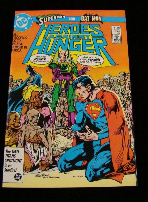 SUPERMAN AND BATMAN : HEROES AGAINST HUNGER #1, VF+, DC 1986 more DC in store