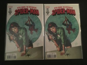 PETER PARKER: THE SPECTACULAR SPIDER-MAN #1 Variant, Two Copies, VFNM Condition