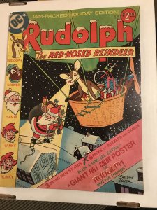RUDOLPH THE RED-NOSED REINDEER C-50 : DC Treasury 1976 Fn+; has poster, Santa