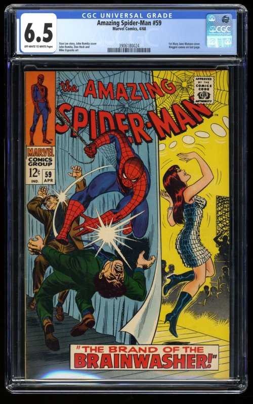Amazing Spider-Man #59 CGC FN+ 6.5 1st Mary Jane Watson Cover!
