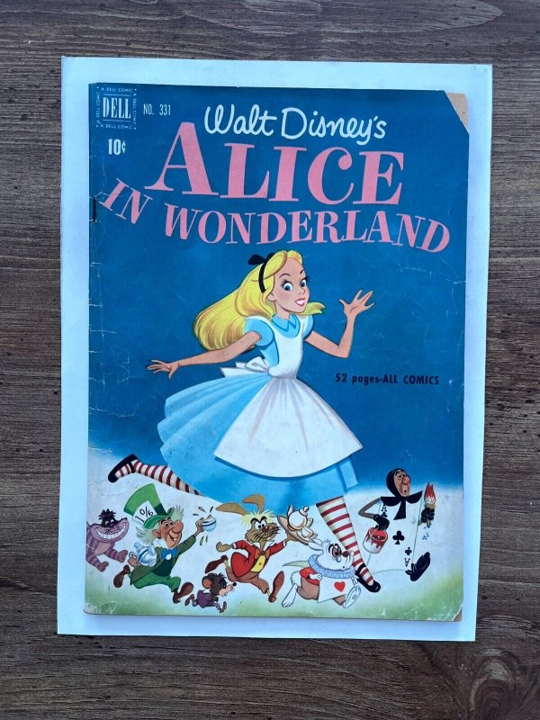 Four Color #331 VG Dell Golden Age Comic Book Alice In Wonderland Disney 14 J839