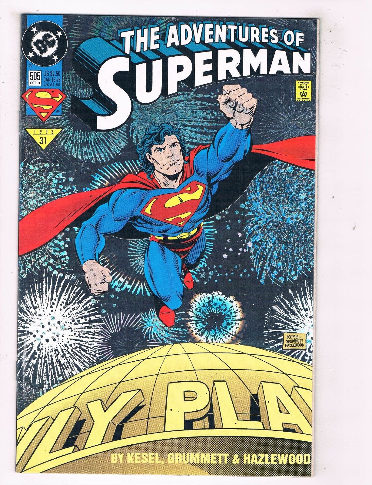 Details about   Adventures of Superman #501 Die-Cut Cover & Regular cover w/poster 1993 DC comic