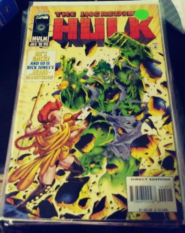 incredible hulk  # 443 1996  MARVEL  rick jones  green hulk returns