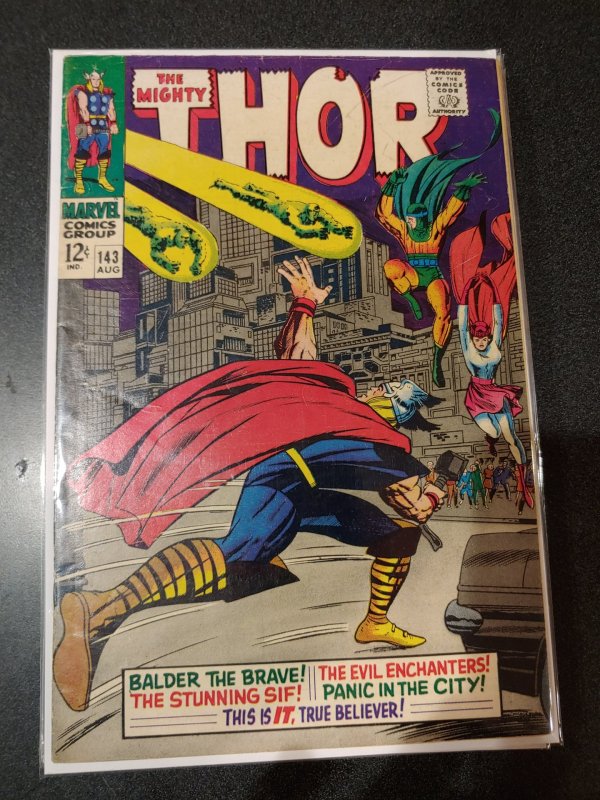 THOR #143 (7.5) BALDER THE BRAVE THE EVIL ENCHANTERS THE STUNNING SIF 1967