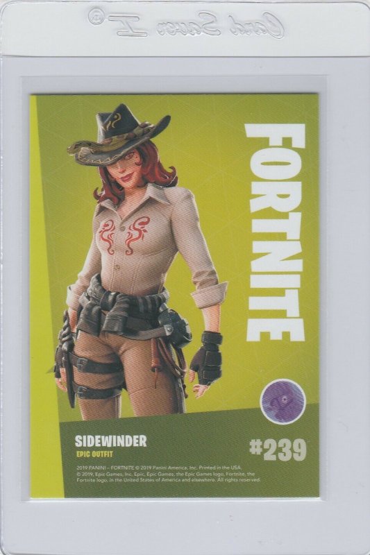 Fortnite Sidewinder 239 Epic Outfit Panini 2019 trading card series 1