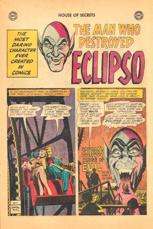 HOUSE OF SECRETS #65 (Mar1964) 4.5 VG+  ALEX TOTH Artwork on Key ECLIPSO Issue!!