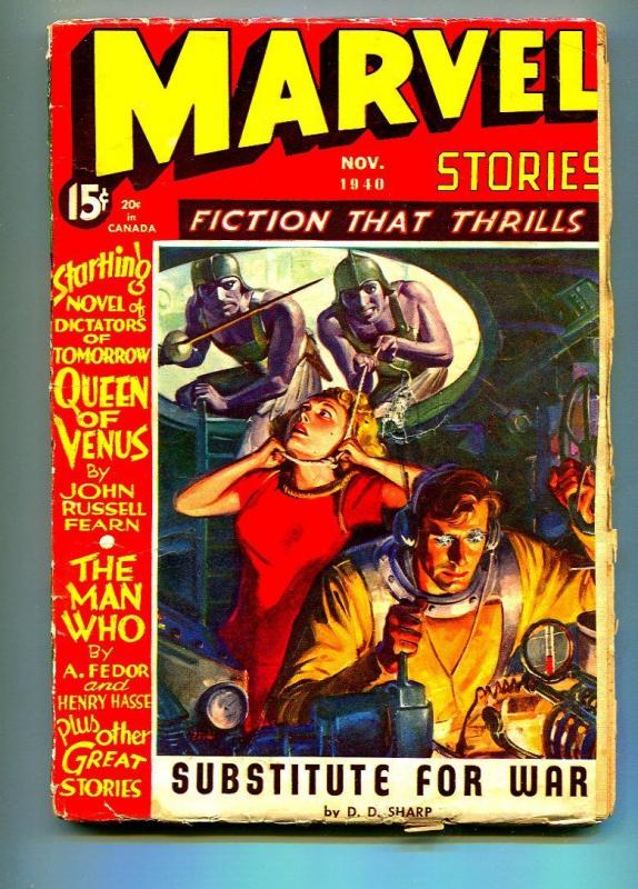 MARVEL STORIES PULP NOVEMBER 1940-JACK KIRBY-VG-