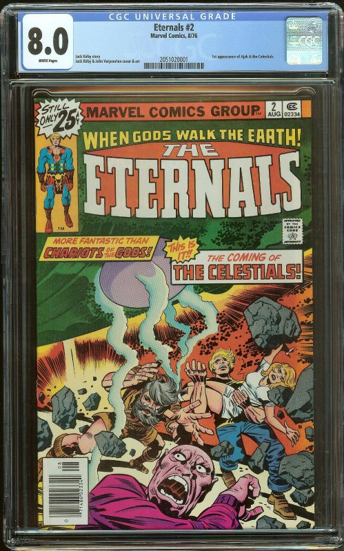 Eternals 2 CGC 8.0   1st Ajak & The Celestials   White Pages