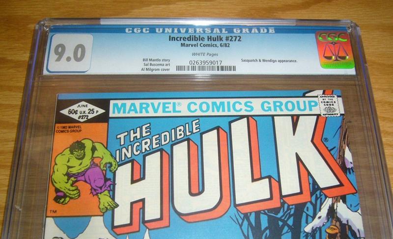 Incredible Hulk #272 CGC 9.0 2nd rocket raccoon - sasquatch - wendigo 1982