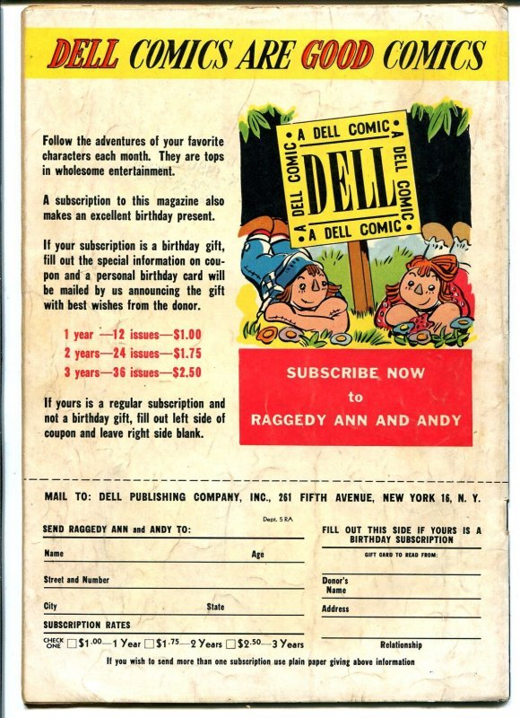Raggedy Ann & Andy #36 1949-Dell-John Stanler-Peterkin Pottle-unique issue-VG
