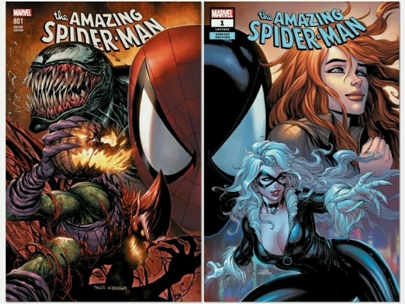 Amazing Spider Man 801 And 1 Tyler Kirkham Connecting Variant Set Of 2 Comic Books Modern 6905