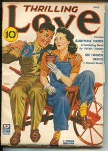 Thrilling Love 5/1945-Earl Bergey WWII military cover-Helen Ahern Breide-roma...