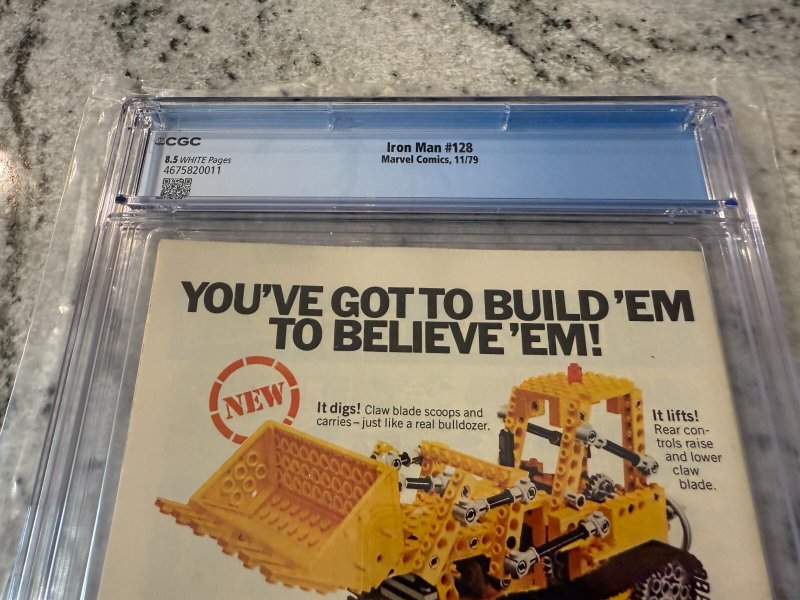 Iron Man # 128 CGC Graded 8.5 Marvel Comic Book Demon In A Bottle 1979 JH22