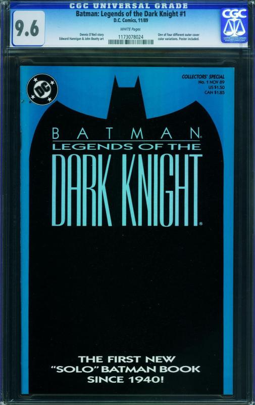 BATMAN: LEGENDS OF THE DARK KNIGHT #1 1989 -CGC 9.6 white pages - 1173078024