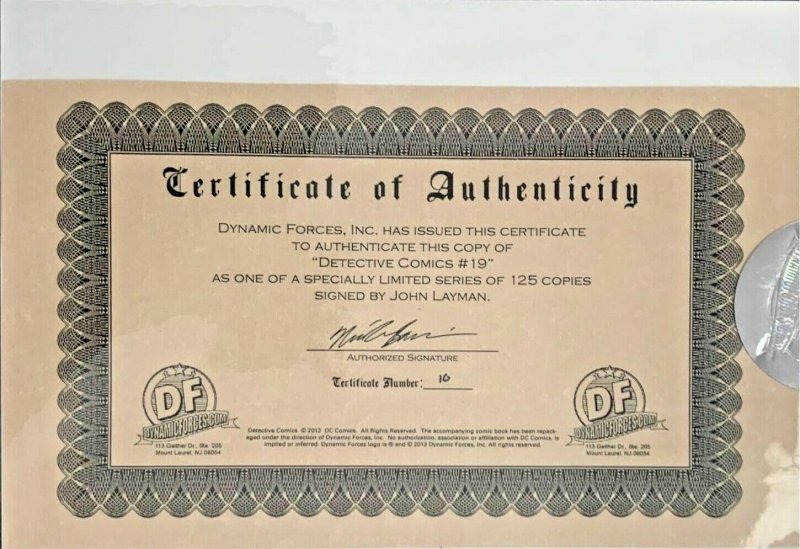 Detective Comics # 19 ( DC 2013 ) signed by John Layman w/ DF COA - NEW 52