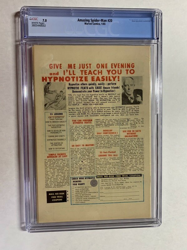 Amazing Spider-man 20 Cgc 7.0 White Pages Marvel Silver Age First App Scorpion