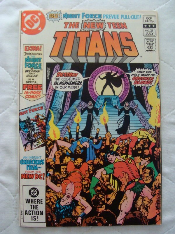 The New Teen Titans #21 1st Appearance of Brother Blood from Arrow TV(Jul 1982)