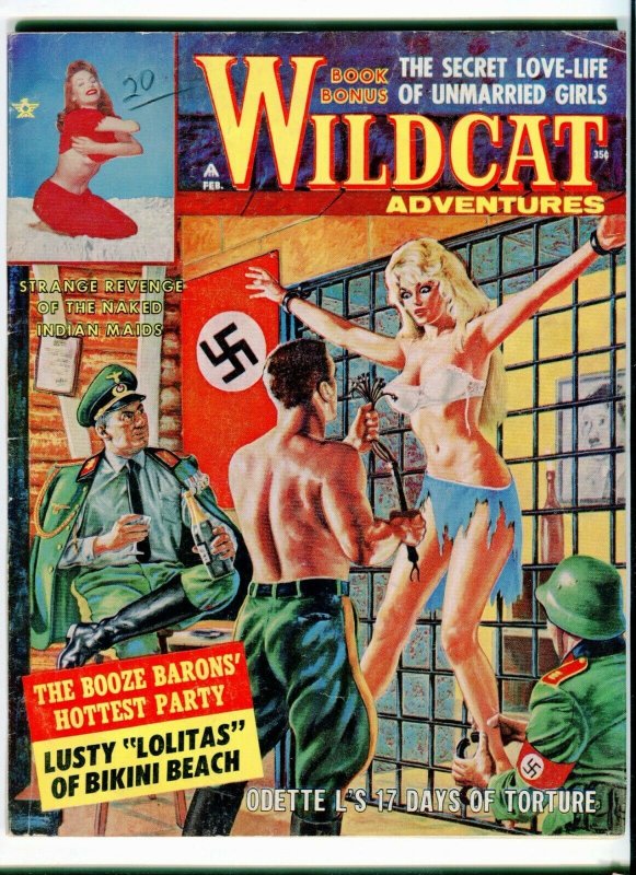 WILDCAT Adventures Feb 1963  VG/F Wild cover. Men's adventure magazine pulp