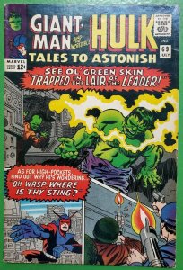 TALES TO ASTONISH #69 Giant-Man Hulk Wasp Leader Human Top 1965 Marvel FN