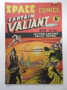 Space Comics #81 Rare Comic! Captain Valiant Ace O/T Interplanetary Police! VG!
