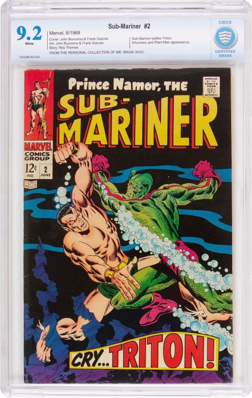 SUB-MARINER #2 CBCS 9.2 White pages. Triton; Inhumans appearance. Magik Woo.