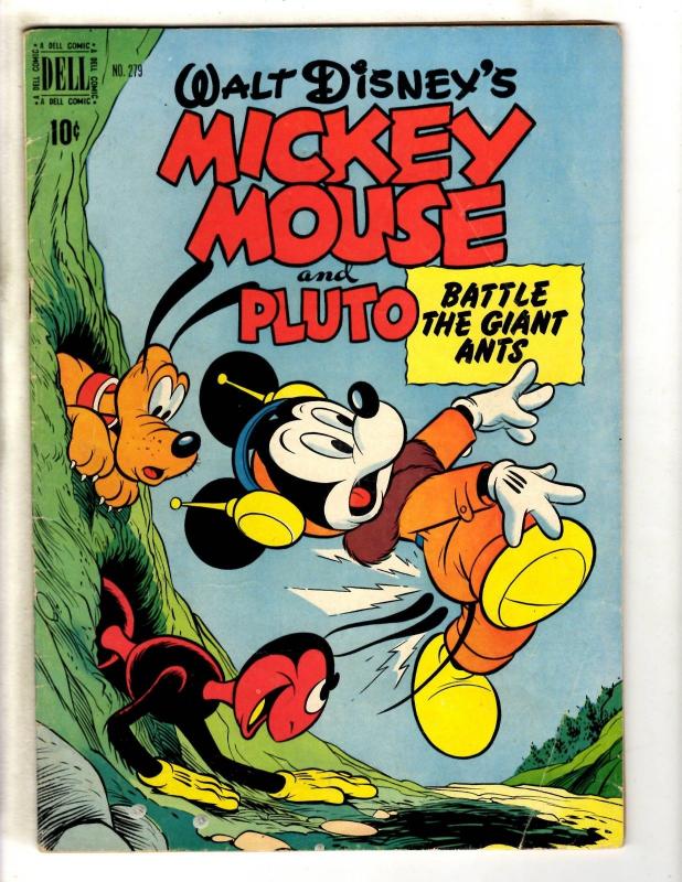 Four Color #279 FN Dell Silver Age Comic Book Mickey Mouse Walt Disney Pluto JL9