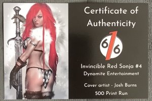 Invincible Red Sonja #4 The 616 Comics Ed (2021, Dynamite) 500 Print Run. NM+