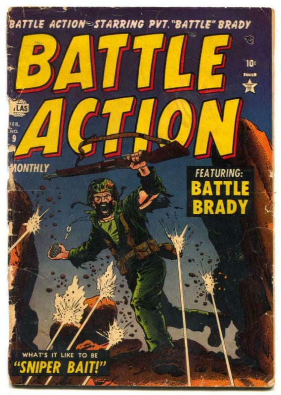 Battle Action #9 1952-Atlas war comic-Battle Brady- G- 