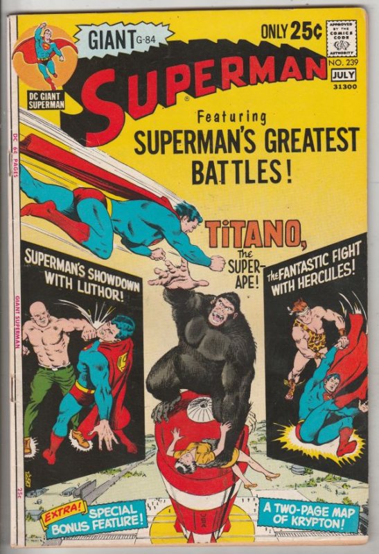 Superman #239 (Jul-71) VF/NM High-Grade Superman, Jimmy Olsen,Lois Lane, Lana...