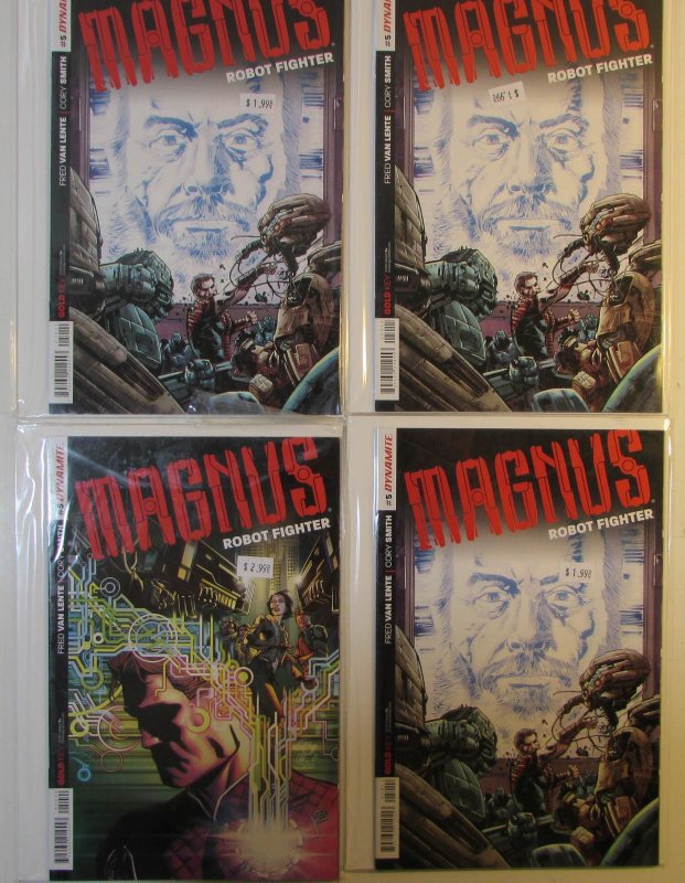 2014 Magnus Robot Fighter Lot of 4 #5 x3, 5 b Dynamite 1st Print Comic Books