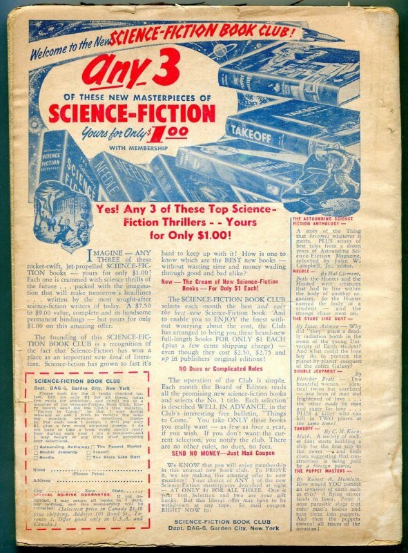 Dynamic Science Fiction Pulp June 1953- Skull  cover- Raymond Gallun