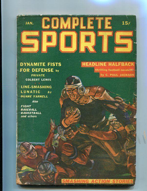 COMPLETE SPORTS PULP-JAN-1942-FOOTBALL-BOXING-RED CIRCL G