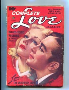 PULP:  COMPLETE LOVE PULP-FEB-1942-GOOD GIRL ART-WW II ERA !! VG