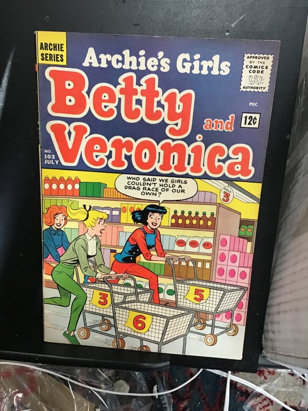 z Archie's Girls Betty and Veronica #103 (1964) Shopping cart! VF Wythvi...