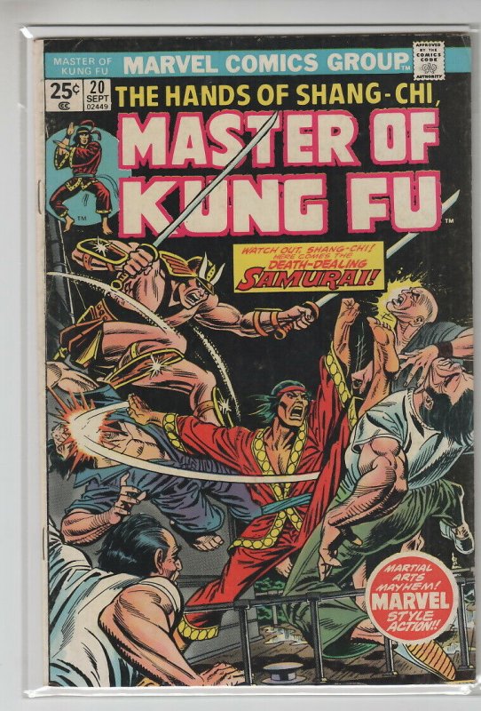 MASTER OF KUNG-FU (1974 MARVEL) #20 VG+ A15410