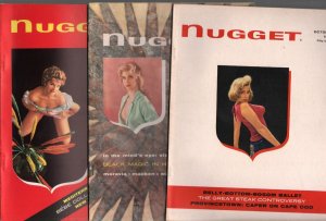 Nugget Magazine Lot 1950's-Playboy imitator-cheesecake-15 issues-Dali-Goldbeg