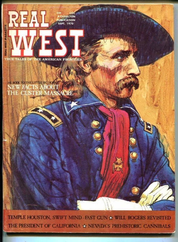 Real West 9/1970-Custer cover & story-Will Rogers-pulp violence-FN