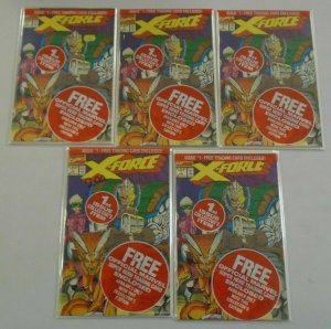 X-Force #1 set of 5 different trading cards with issues 8.0 VF (1991)