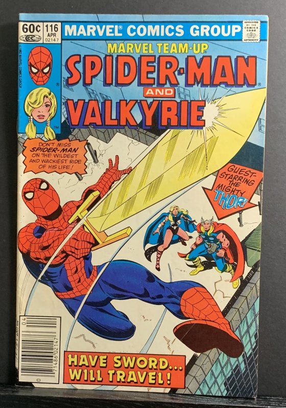 Marvel Team-Up #116 (1982) Spider-Man & Valkyrie FN Newsstand Variant