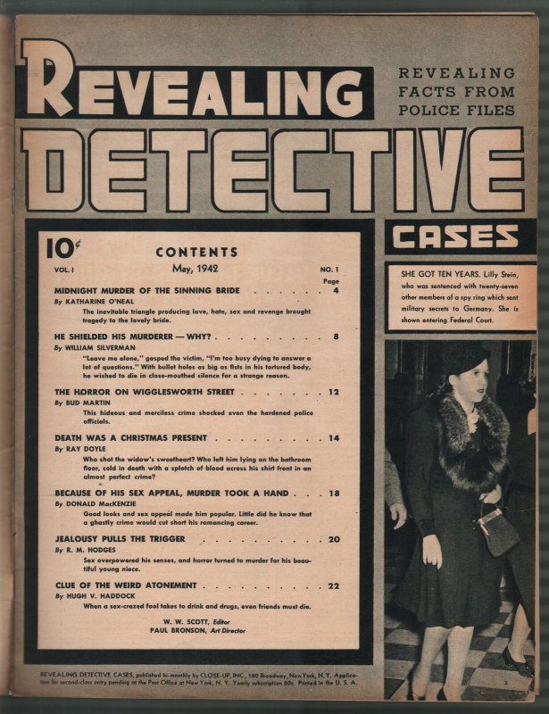 Revealing Detective Cases #1 5/1942-gun moll cover-lurid-violent pulp-VG/FN