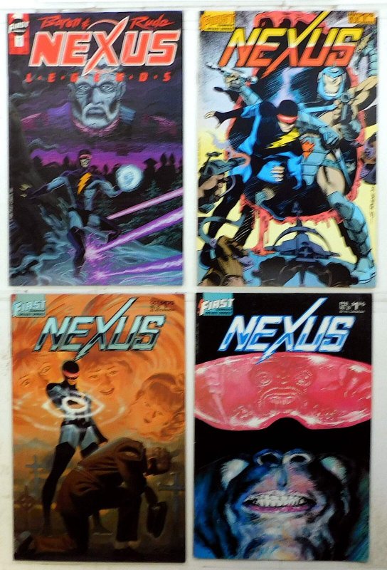 Nexus Lot of 4 #20, 25, 29, Legends 12 (1990) First Comics 1st Print Comic Books