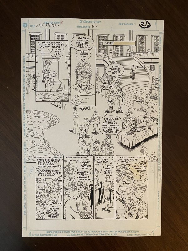 New Titans #62 Page 21 Original Art 1989 Tom Grummett / Al Vey