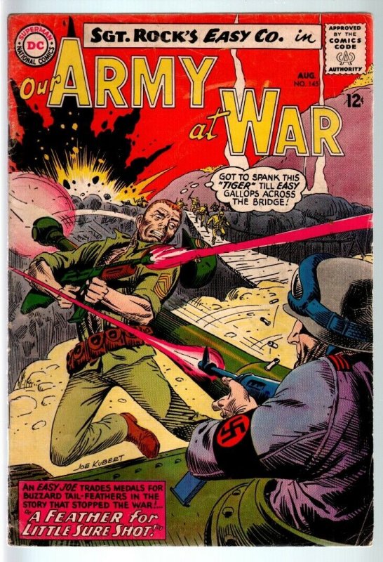 OUR ARMY AT WAR #145 1964-DC WAR COMIC-SGT. ROCK-VG VG