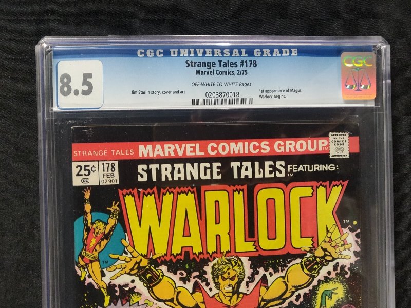 Strange Tales #178 - Jim Starlin story, cover + art. KEY ISSUE - CGC 8.5 - 1975