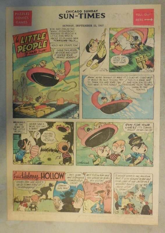 The Little People Sunday by Walt Scott from 9/15/1957 Tabloid Page Size