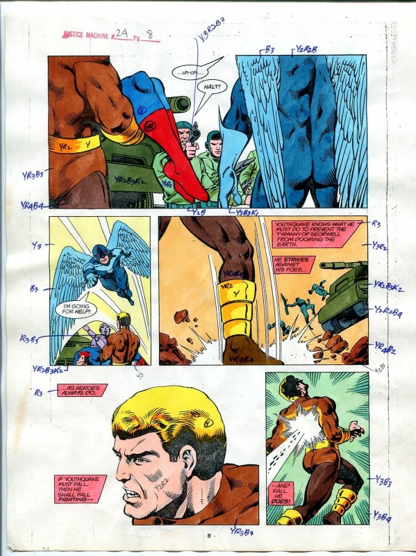 Justice Machine #24 Page #8 1988 Original Color Guide