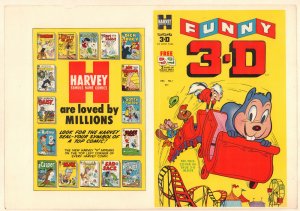 Funny 3-D #1 Unused Comic Book Cover - Harvey (Grade 6.5) 1953